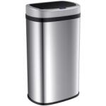 Deuba Coș de gunoi pătrat fără contact cu USB 58 L - argintiu Cos de gunoi