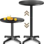 Deuba Masă de bar din aluminiu Ø60 cm - negru