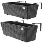 Deuba Ghiveci Polyrattan negru 2 buc