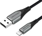 Vention LABHH USB-A Apa - Lightning Apa 2.0 Adat és Töltő Kábel 2m - Szürke