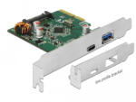 Delock PCI Express x4 Kártya - 1 x Külső USB Type-C Hüvely + 1 x Külső A-típusú USB Hüvely SuperSpe