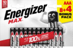 Energizer Max E92 B12 8+4 AAA mikro elem (E303340900) (E303340900)