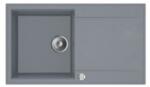 MOFÉM Zenit 86 1B 1D 860x460mm (1 medence, 1 csepptálca) beépíthető metál fekete gránit mosogató szifon (760012803G7)