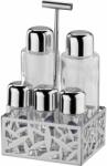 Alessi MSA16 Cactus Üveg Fűszertartó készlet 5 részes - Átlátszó / Ezüst (MSA16)