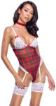 Cottelli Collection Playful Plaid Suspender Body & Choker XL