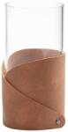 LIND DNA Váza FOLD NUPO 15 cm, természetes, bőr / üveg, LIND DNA (LIND983661)