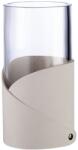 LIND DNA Váza FOLD NUPO 15 cm, osztriga, bőr / üveg, LIND DNA (LIND991773)