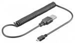 Goobay Cablu USB 2.0 A tata - micro USB, 1.5m, spiralat, Goobay (CABLE-USBA-MICROB-1.0SP)