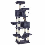 FEANDREA Luxus Macskafa 206 cm Füstszürke Plüss Többszintes Játszótorony (EUZ-PCT190G01)