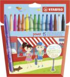 STABILO Carioca Stabilo Power, varf 2 mm, 15 culori/set (SW2801501)