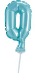  Kék 0-ás Light Blue szám fólia lufi tortára 13 cm (MLG113709) - oliviashop