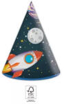  Űr Rocket Space parti kalap, csákó 6 db-os FSC (PNN93738)
