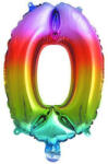  Multicolour Metallic mini 0-ás szám fólia lufi 33 cm (PNN92733) - oliviashop