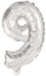  Mini 9-es szám Silver Fólia lufi 35 cm (PNN89806) - oliviashop