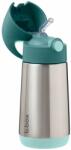 b.box Termosz szívószállal gyerekeknek, B. doboz, Rozsdamentes acél, 350 ml, Ezüst/Zöld