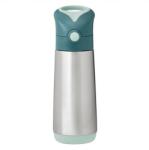 b.box B. BOX hőszigetelő palack, szívószállal, rozsdamentes dupla falú, könnyen nyitható fedél, Emerald Forest, 500ml
