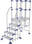 Tubesca-Comabi Meca Modul munkaállvány, 3 korláttal + 2 kapaszkodóval, 5 fokos, pallóhossz: 1 m
