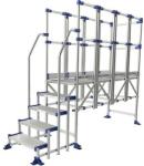 Tubesca-Comabi Meca Modul munkaállvány, 3 korláttal + 2 kapaszkodóval, 5 fokos, pallóhossz: 2 m