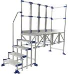 Tubesca-Comabi Meca Modul munkaállvány, 2 korláttal + 1 kapaszkodóval, 5 fokos, pallóhossz: 2 m