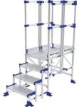 Tubesca-Comabi Meca Modul munkaállvány, 3 korláttal, 4 fokos, pallóhossz: 1 m