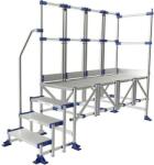 Tubesca-Comabi Meca Modul munkaállvány, 2 korláttal + 1 kapaszkodóval, 4 fokos, pallóhossz: 2 m