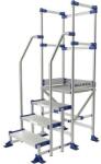 Tubesca-Comabi Meca Modul munkaállvány, 3 korláttal + 2 kapaszkodóval, 4 fokos, pallóhossz: 0, 5 m