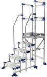 Tubesca-Comabi Meca Modul munkaállvány, 3 korláttal + 2 kapaszkodóval, 5 fokos, pallóhossz: 0, 5 m