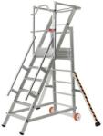 Tubesca-Comabi mobil alumínium létra dobogóval, 6 fokos