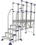 Tubesca-Comabi Meca Modul munkaállvány, 3 korláttal + 2 kapaszkodóval, 5 fokos, pallóhossz: 1, 5 m