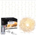 SPRINGOS Fényfüggöny távirányítóval, 300 LED, 12 m, meleg fehér