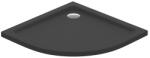 Cersanit Cadita de dus remirotunda, acril, slim, negru mat, 90x90x4 cm, Cersanit Tako Slim (S204-039)
