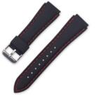  Curea silicon sport neagră cusătură roșie 18mm(21mm) - ceas-shop