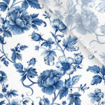 Takoy Enyhén elasztikus műselyem / silky anyag blue flowers