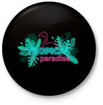 printfashion Tropical Paradise flamingo - Kitűző, hűtőmágnes - Fekete (17564139)