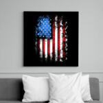 printfashion amerikai zászló - Vászonkép - Fekete (17538040)