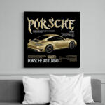 printfashion porsche turbo gold - Vászonkép - Fekete (17583923)