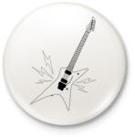 printfashion Gitár - Kitűző, hűtőmágnes - Fehér (17537094)