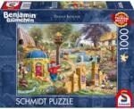 Schmidt Spiele Puzzle játék 1000 darabos Thomas Kinkade Benjamin Blümchen Egy nap az állatkertben (58423)