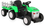 BO DALLAS elektromos traktor trélerrel 12V 140cm ZÖLD
