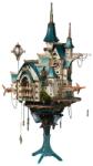 Howcat Puzzle 3D, Castelul cu fantezii, albastru, HC, lemn, 699 piese