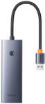 Baseus Hub Baseus UltraJoy Series Lite 4 portos USB-USB 3.0*3+RJ45*1+USB-C 5V szürke (B0005280B811-12)