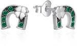 Agato Ezüst fülbevaló Patkó zöld cirkónium kövekkel AGT-E168PGR