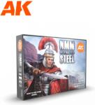 AK Interactive MM (Non Metallic Metal) Steel Set akrilfesték készlet 6x 17ml (AK11601)