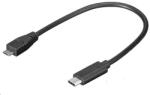 PremiumCord USB 2.0 Type C Micro USB Átalakító Fekete 20cm kur31-02 (kur31-02)