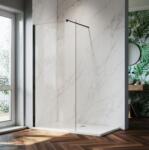 SaniArt ECO Átlátszó üveges fekete walk-in zuhanyfal 110cm (BL-75-Eco-1100-Clear-Black)