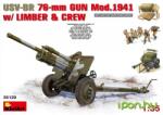 MiniArt Models 1/35 USV-BR 76-mm Gun Mod. 1941 with limber and crew katonai jármű modell