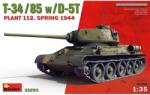 MiniArt Models 1/35 T-34-85 w/D-5T. Plant 112. Spring 1944 katonai jármű modell (35293)