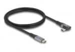 Delock USB 40 Gbps Kábel, ívelt bal / jobb, USB PD 3.1 Extended Power Range 240 W 1 m (81131) (81131)