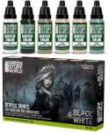 Green Stuff World Black and White fekete és fehér árnyalatok akrilfesték készlet 6x 17ml (GSW10123)