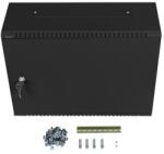 Lanberg 19" 4U+3U SZÉL: 540mm MÉLY: 200mm MAG: 400mm fémajtós fekete fali rack szekrény WAF1-5203-04-00B (WAF1-5203-04-00B)